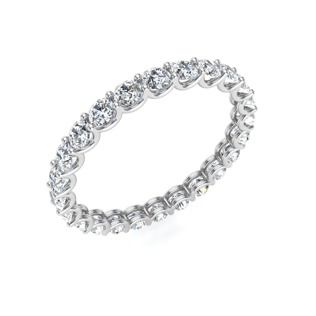 Luxe Round Cut Eternity Wedding Band White Gold