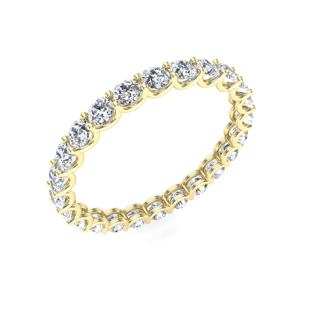 Luxe Round Cut Eternity Wedding Band Yellow Gold