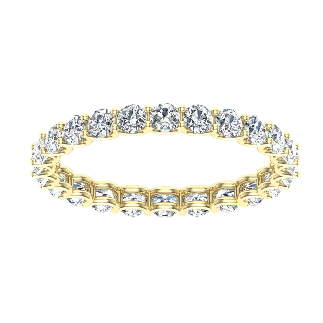 Luxe Round Cut Eternity Wedding Band Yellow Gold