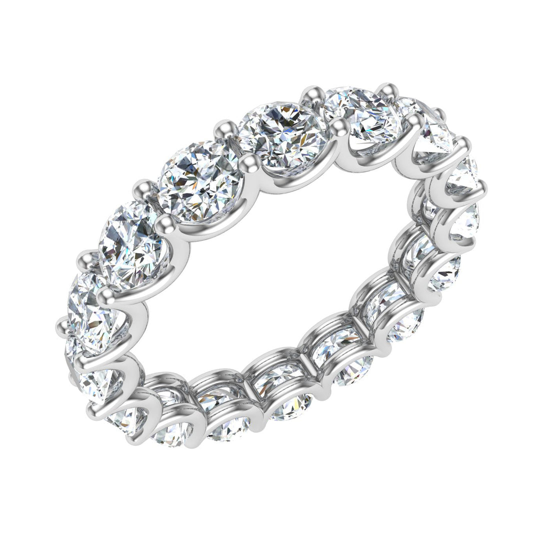 Luxe Round Cut Moissanite Wedding Band