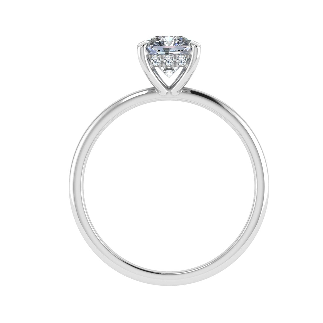 Lyra Asscher Cut Hidden Halo Moissanite Engagement Ring White Gold