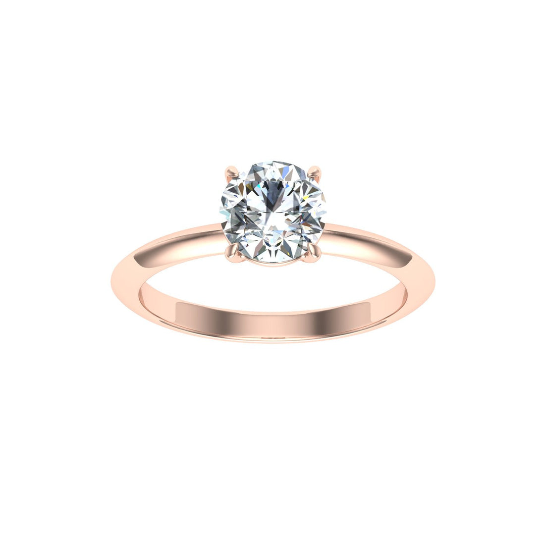 Majesty Round Cut Solitaire Moissanite Engagement Ring  Rose Gold