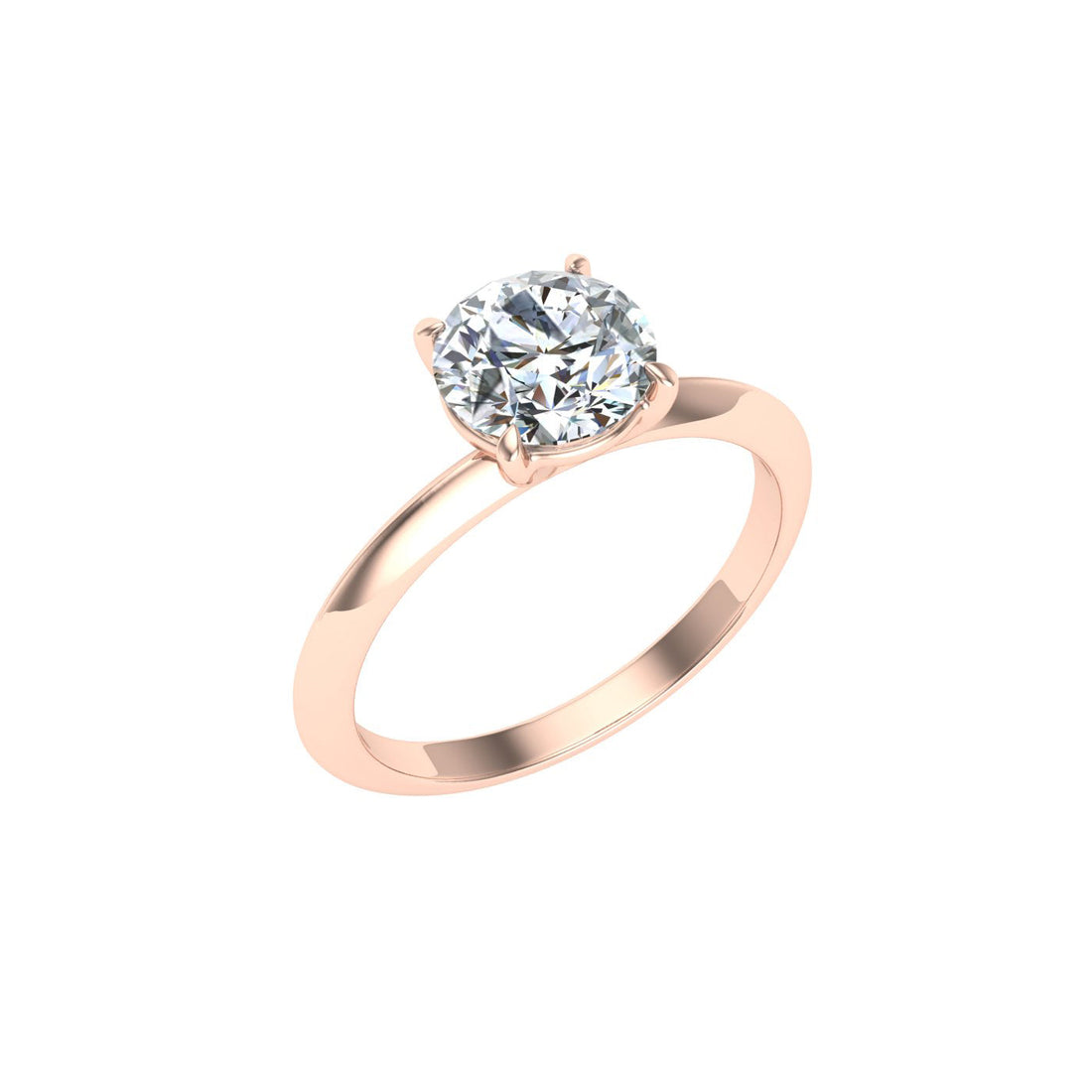 Majesty Round Cut Solitaire Moissanite Engagement Ring  Rose Gold