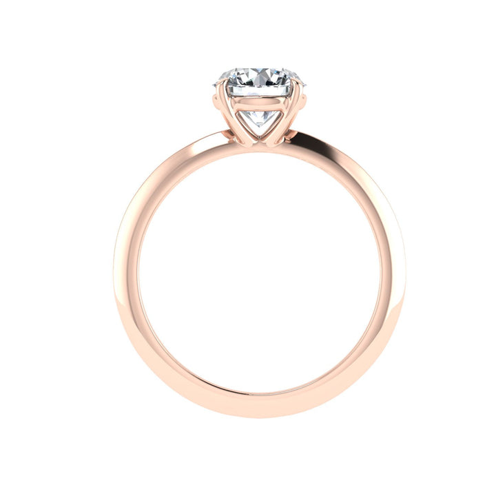 Majesty Round Cut Solitaire Moissanite Engagement Ring  Rose Gold