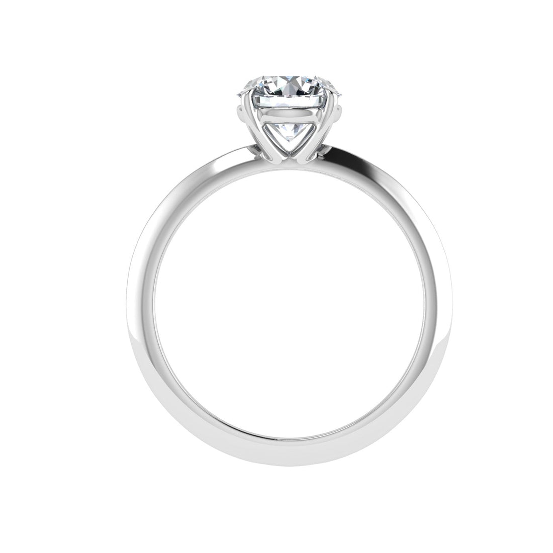 Majesty Round Cut Solitaire Moissanite Engagement Ring Silver 925