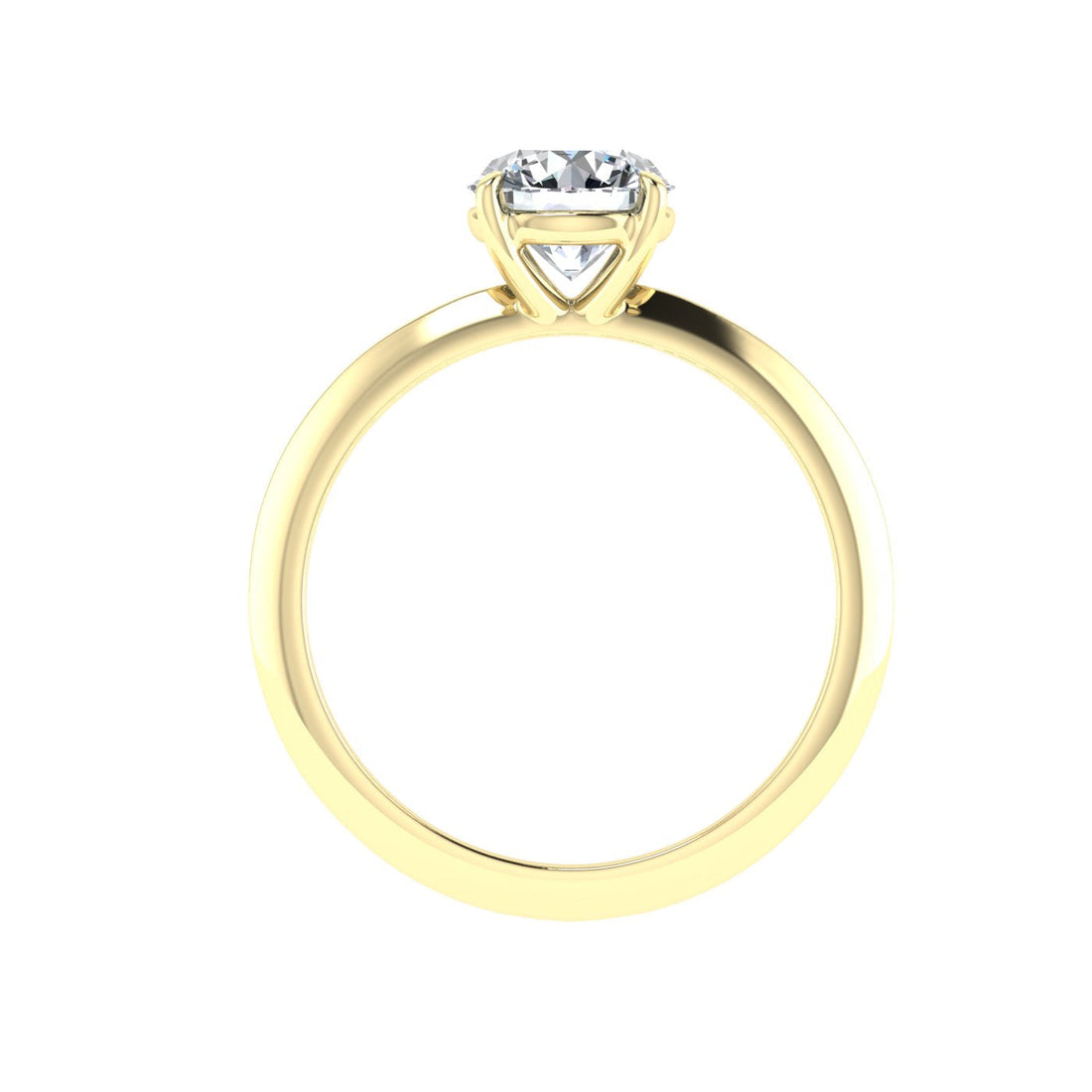 Majesty Round Cut Solitaire Moissanite Engagement Ring Yellow Gold