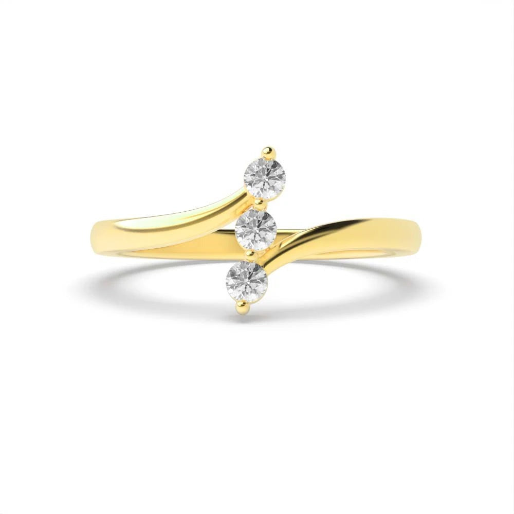 Marina 4 Prong Round 0.15ct Lab Grown Diamond Vertical Line Three Stone Engagement Ring