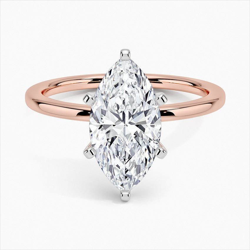 Tranquil Marquise Six-Prong Moissanite Engagement Ring Rose Gold