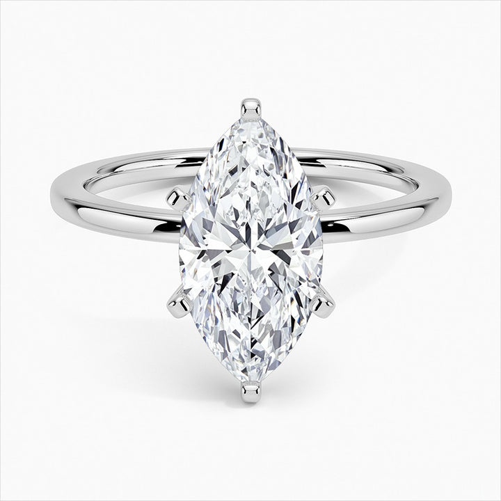Tranquil Marquise Six-Prong Moissanite Engagement Ring White Gold