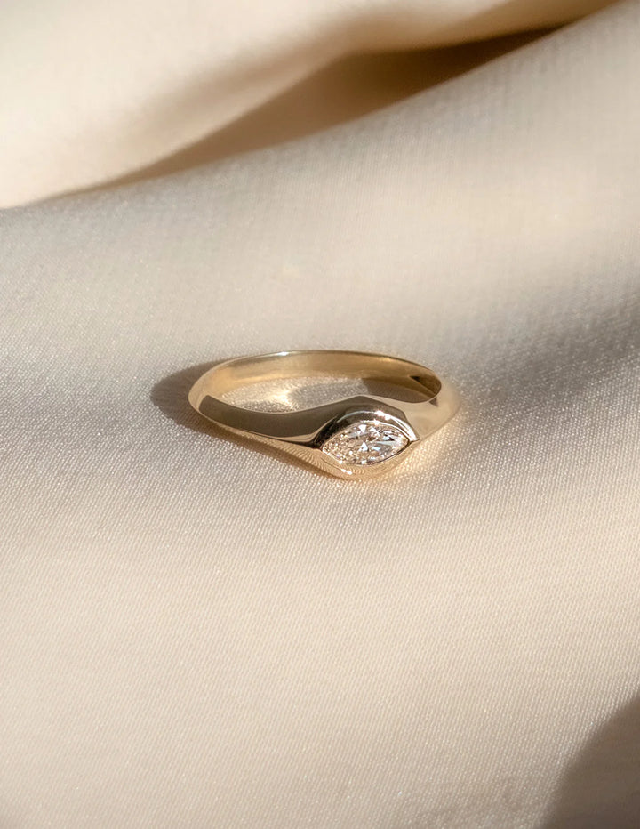 Marquise Moissanite Nature-Inspired Engagement Ring