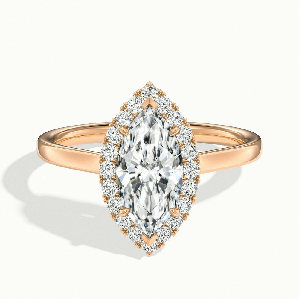 Marquise Oberon Moissanite Engagement Ring