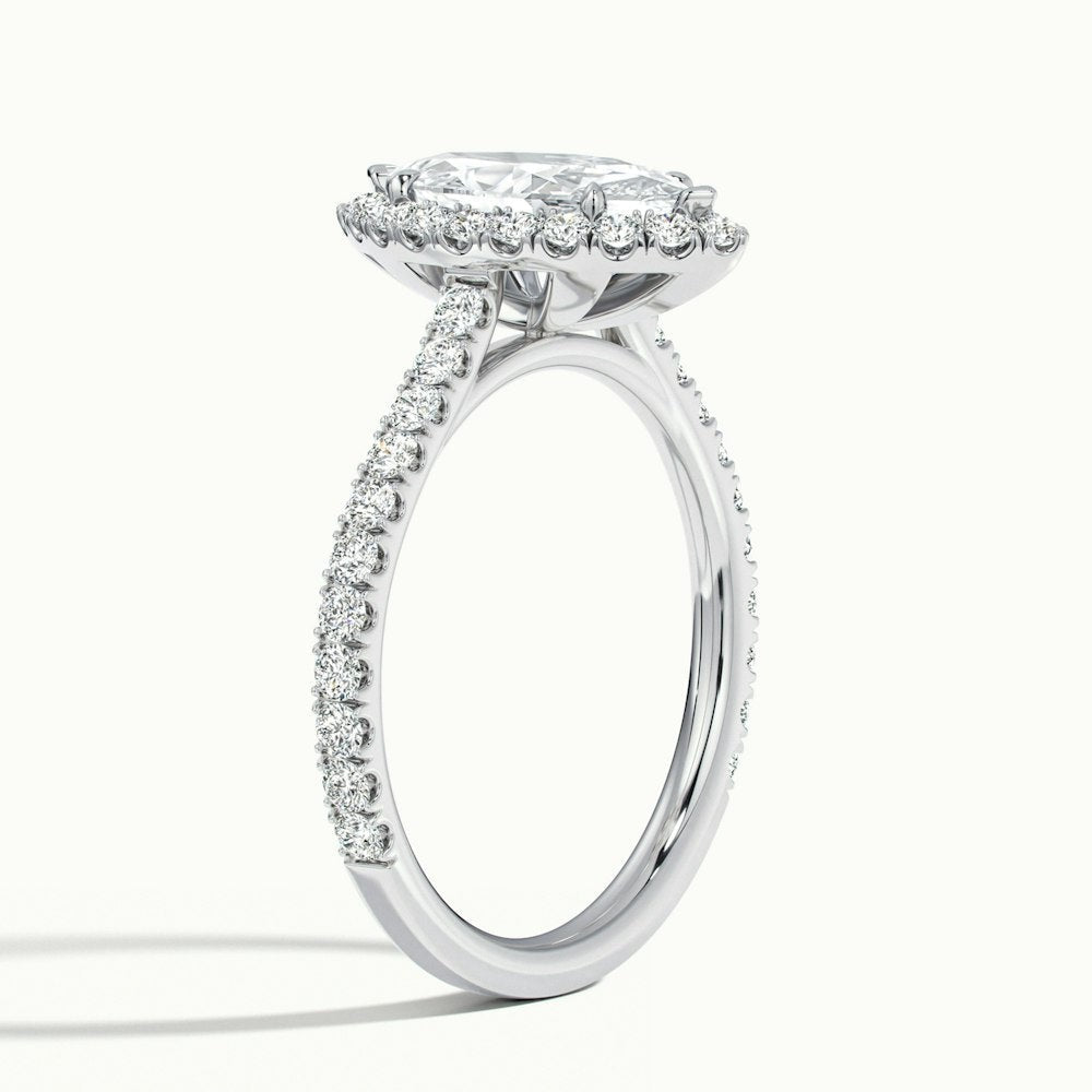 Marquise Oberon Scallop Moissanite Engagement Ring