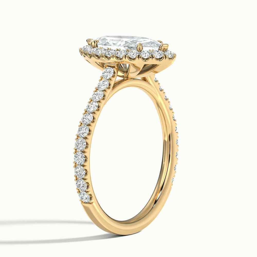 Marquise Oberon Scallop Moissanite Engagement Ring