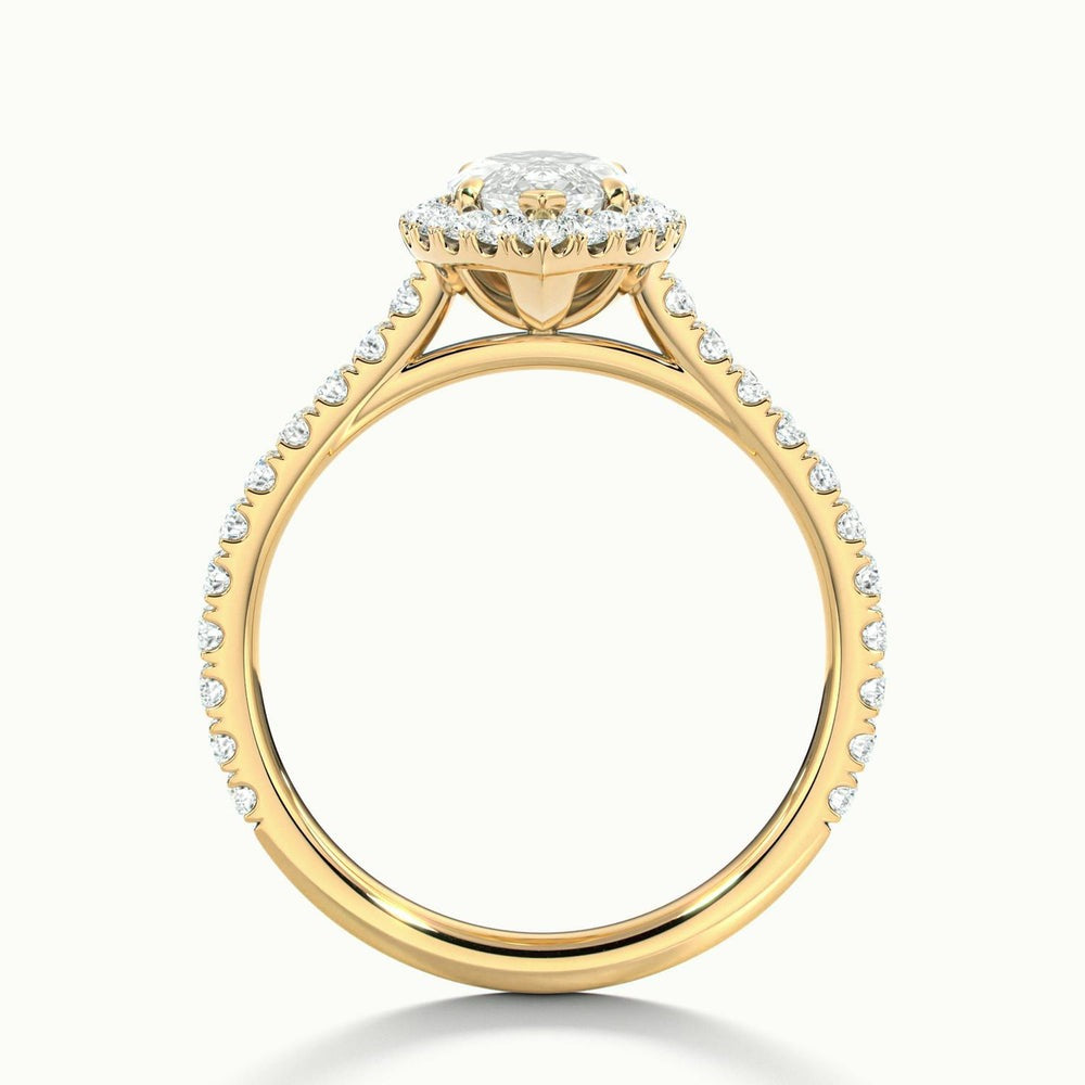 Marquise Oberon Scallop Moissanite Engagement Ring