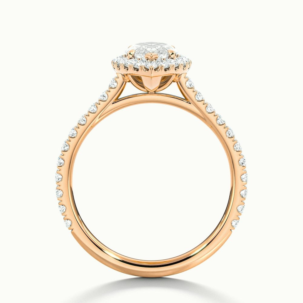 Marquise Oberon Scallop Moissanite Engagement Ring