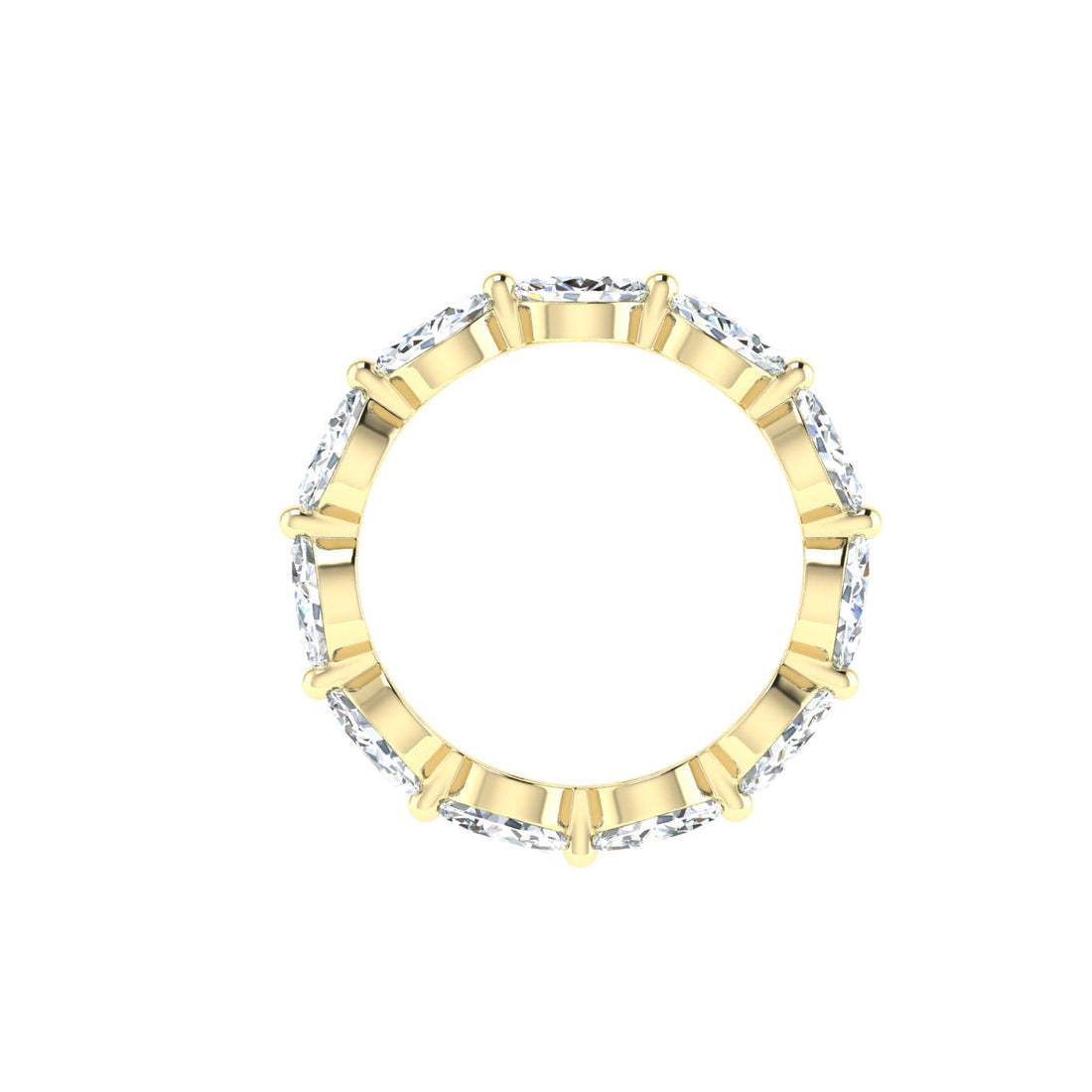 Marquise and Dot Moissanite Wedding Band Yellow Gold