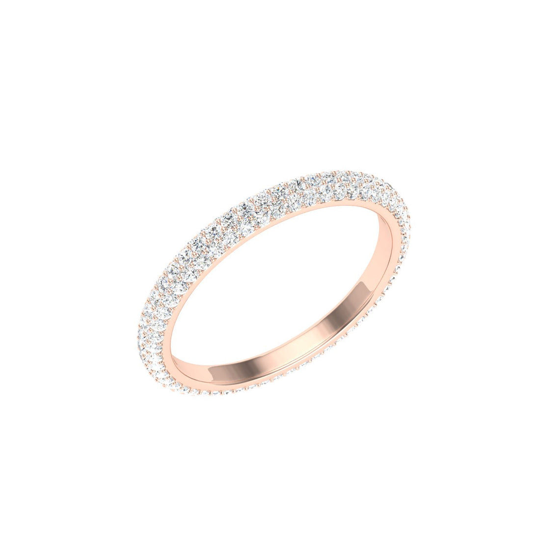 Micro Pavé Moissanite Wedding Band  Rose Gold