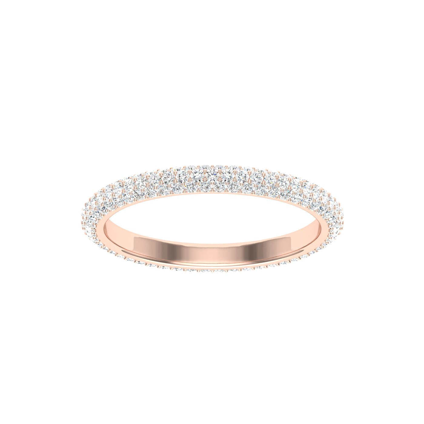 Micro Pavé Moissanite Wedding Band  Rose Gold