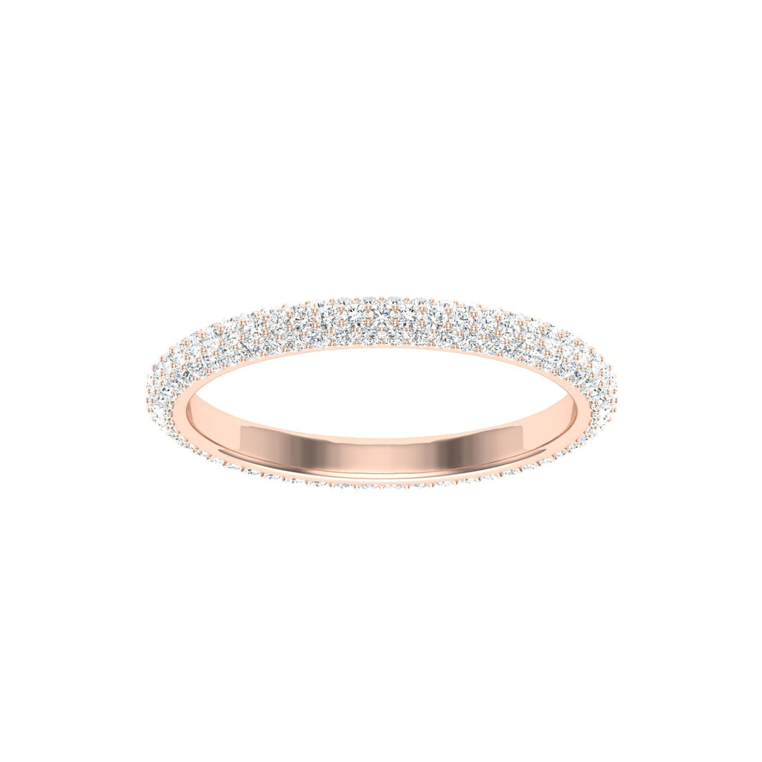 Micro Pavé Moissanite Wedding Band  Rose Gold