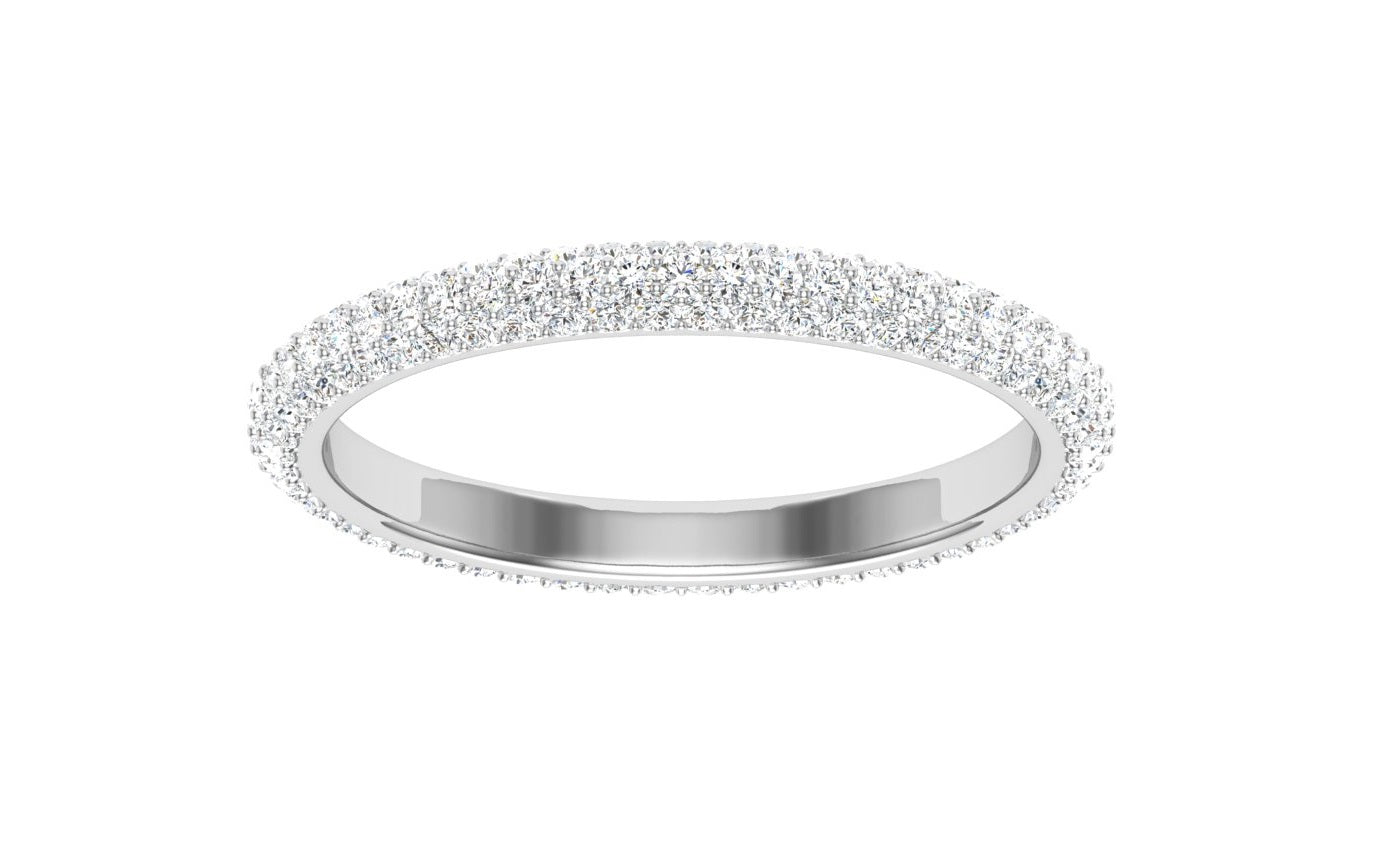 Micro Pavé Moissanite Wedding Band Silver 925