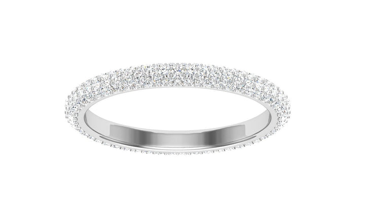 Micro Pavé Moissanite Wedding Band Silver 925