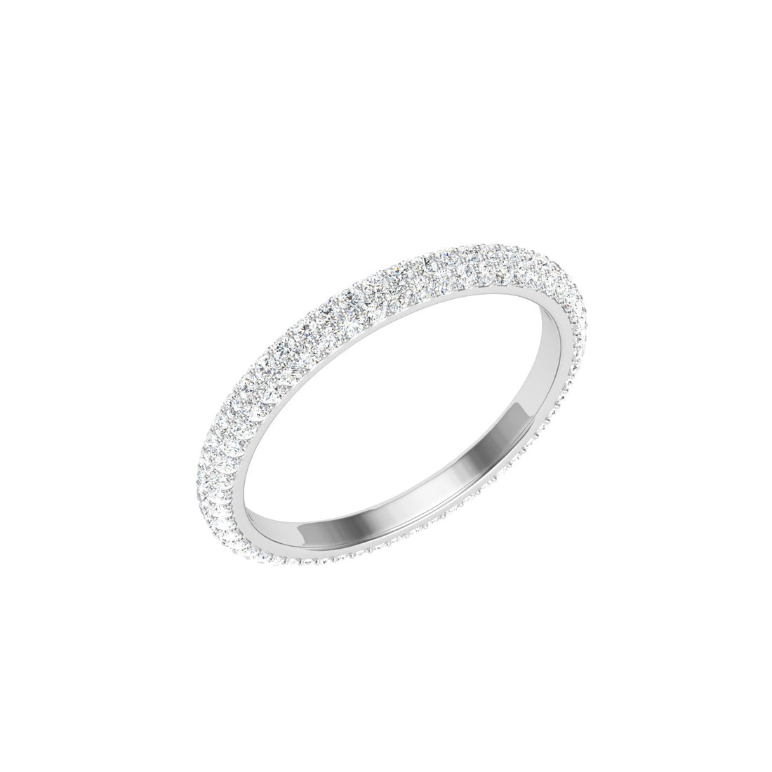 Micro Pavé Moissanite Wedding Band White Gold