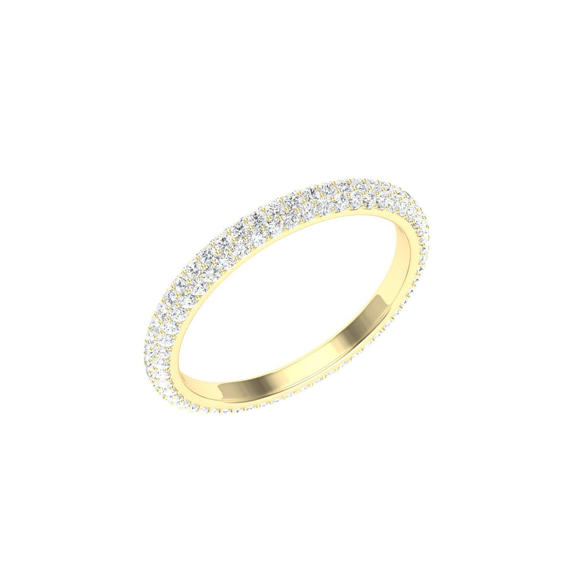 Micro Pavé Moissanite Wedding Band Yellow Gold