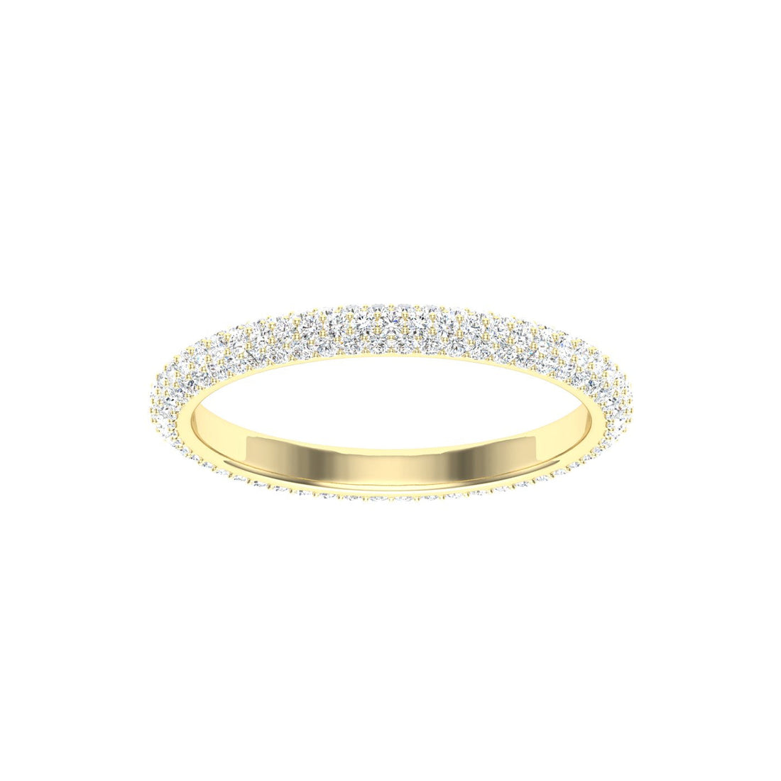 Micro Pavé Moissanite Wedding Band Yellow Gold