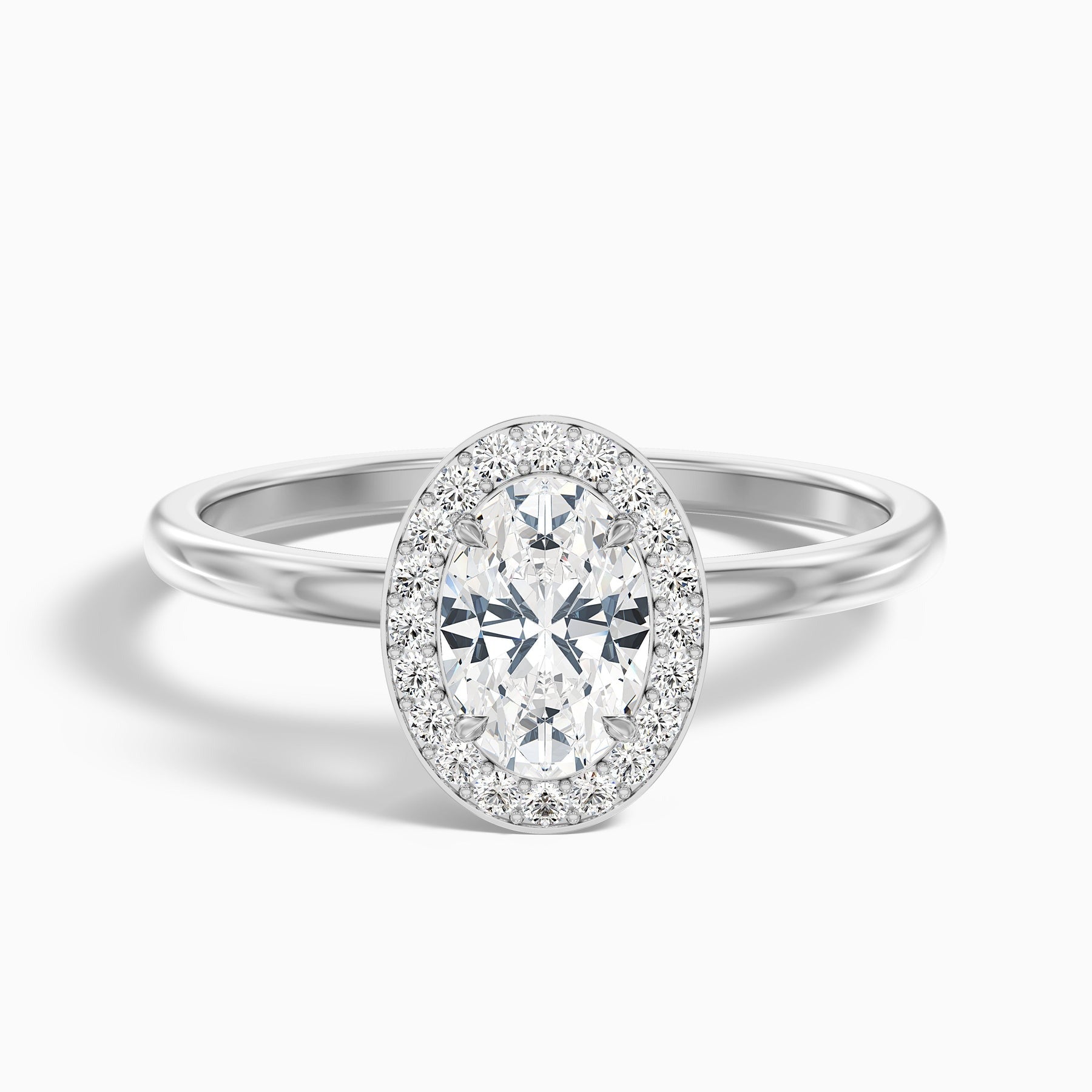 Midnight 1 Carat Oval Halo Lab Grown Diamond Ring