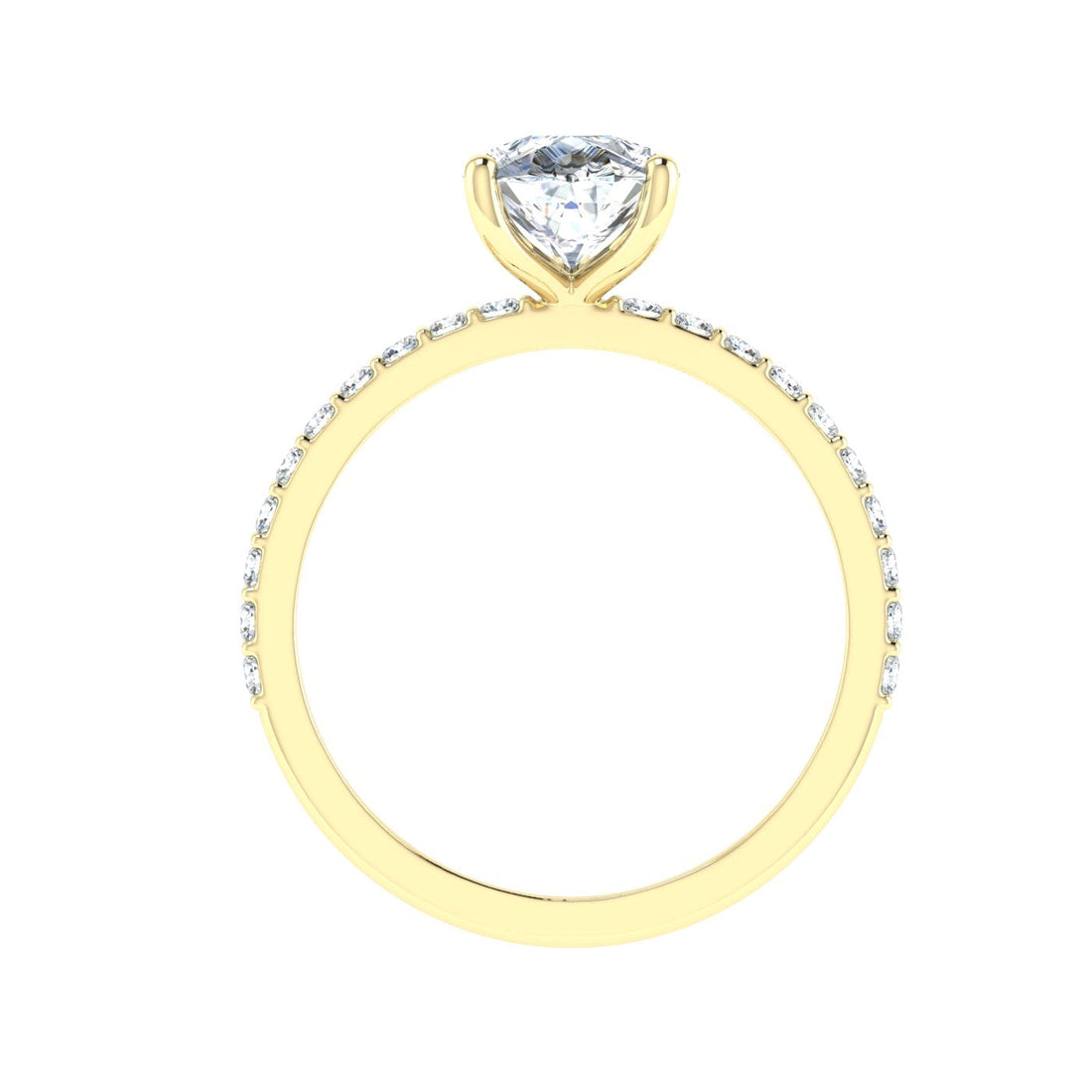 Midnight Pear Cut Side Stones Moissanite Engagement Ring Yellow Gold