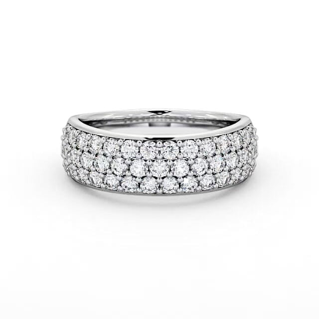 Mila Pave Half Eternity Moissanite 0.90ct Cluster Style Ring