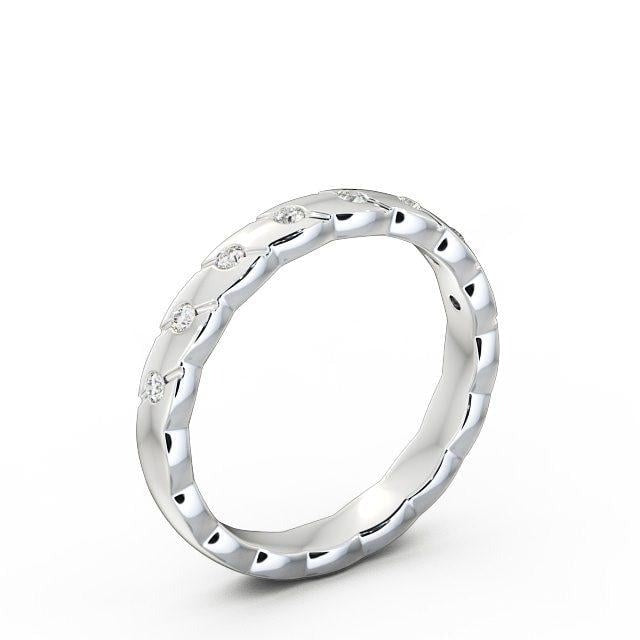 Mila Round Lab Diamond Rippled Edge Wedding Ring