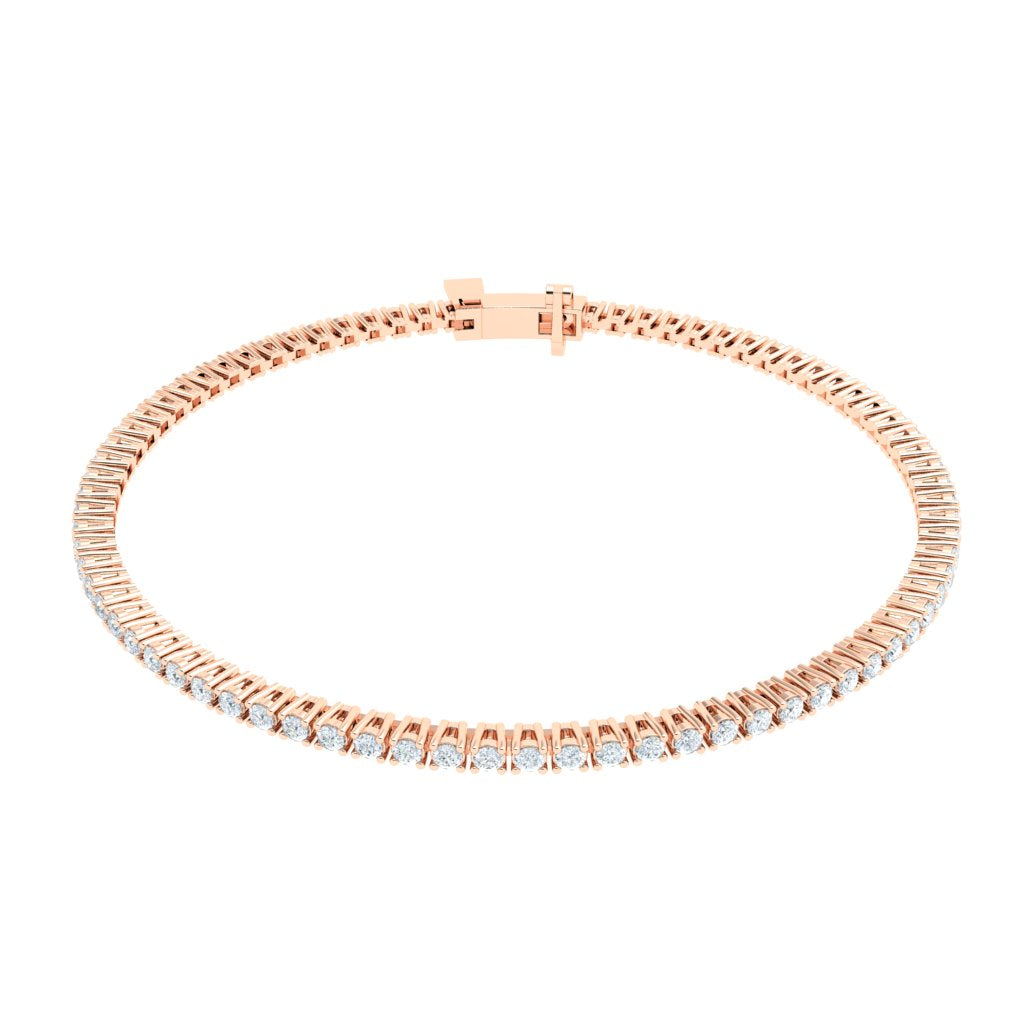 Mini Tennis Moissanite Bracelet  Rose Gold