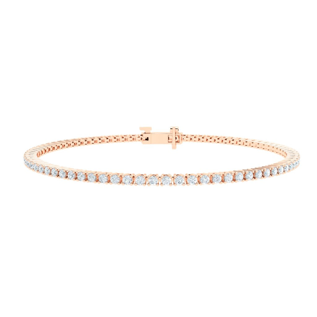 Mini Tennis Moissanite Bracelet  Rose Gold