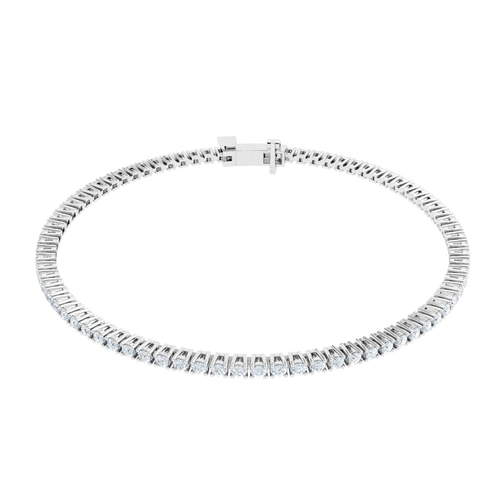 Mini Tennis Moissanite Bracelet White Gold