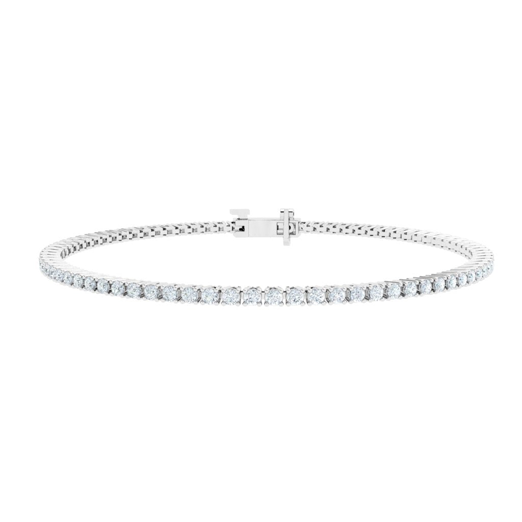 Mini Tennis Moissanite Bracelet White Gold