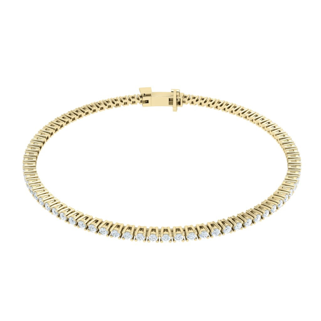 Mini Tennis Moissanite Bracelet Yellow Gold