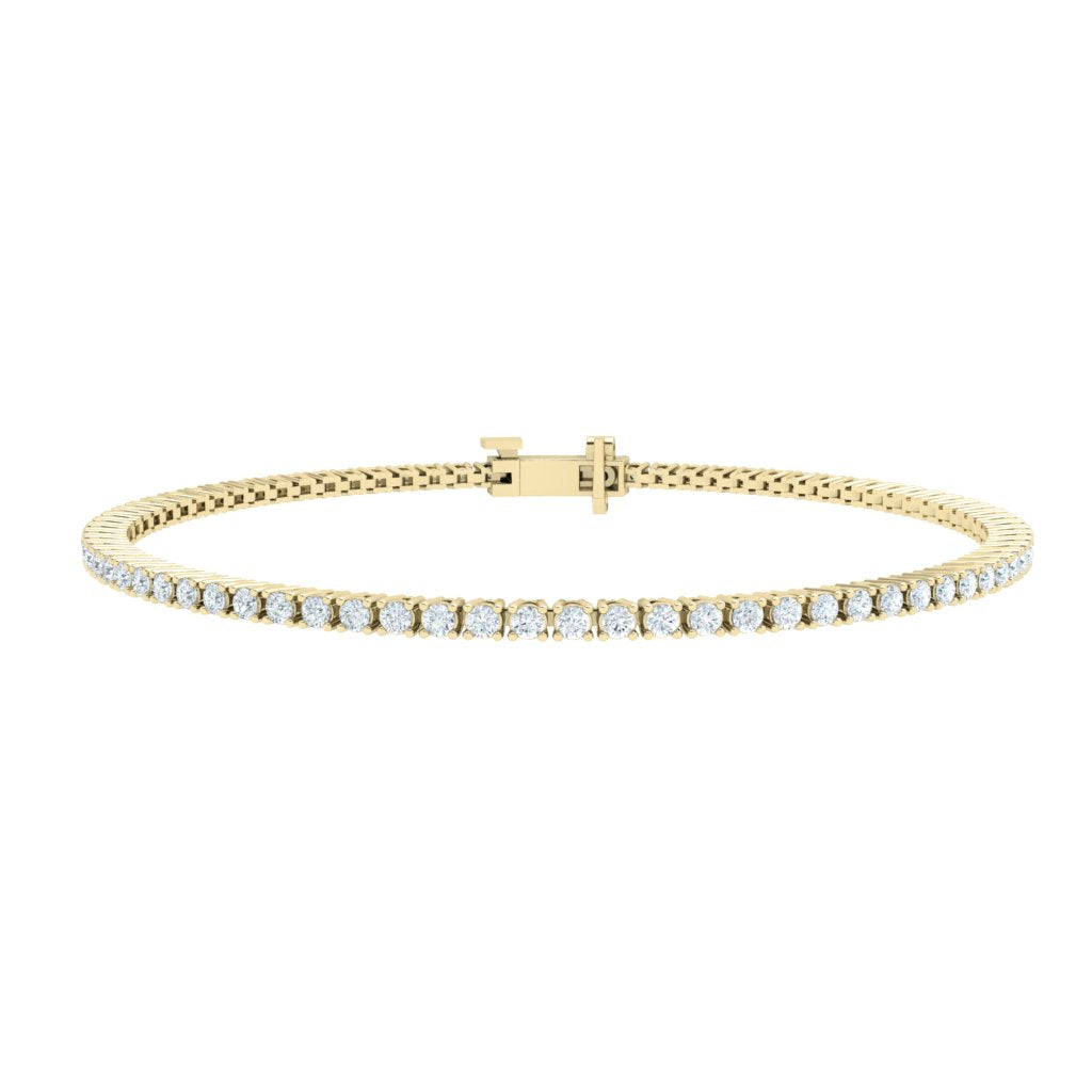 Mini Tennis Moissanite Bracelet Yellow Gold