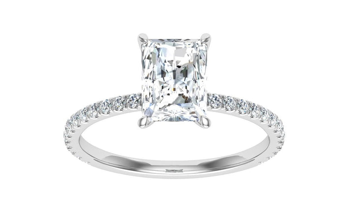 Mirage Radiant Cut Solitaire Moissanite Engagement Ring Silver 925