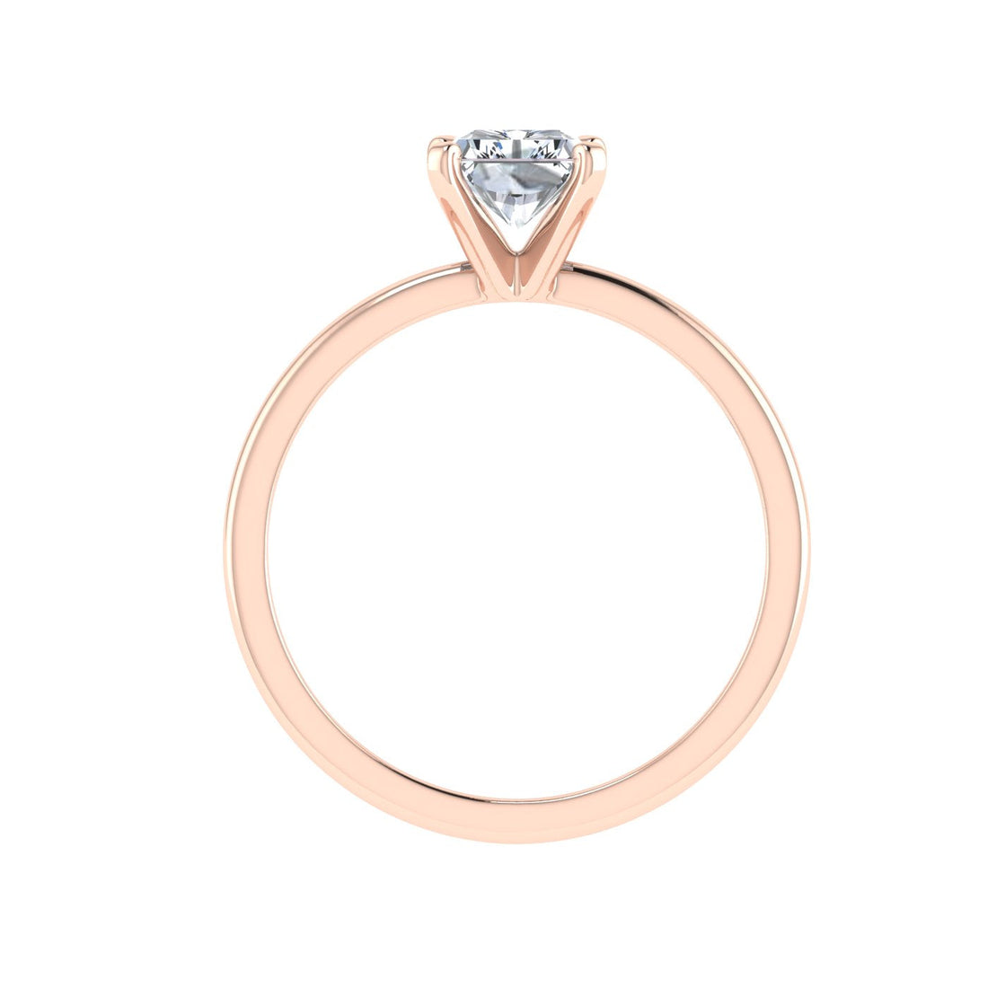 Mirage Radiant Solitaire Moissanite Engagement Ring  Rose Gold