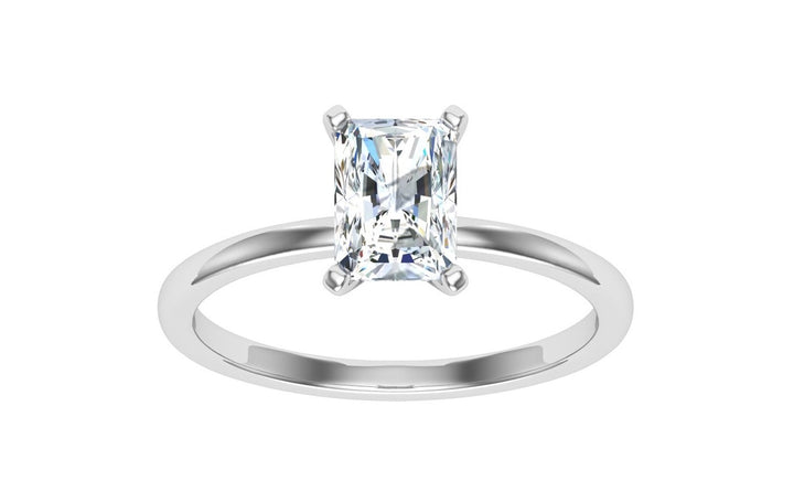 Mirage Radiant Solitaire Moissanite Engagement Ring Silver 925