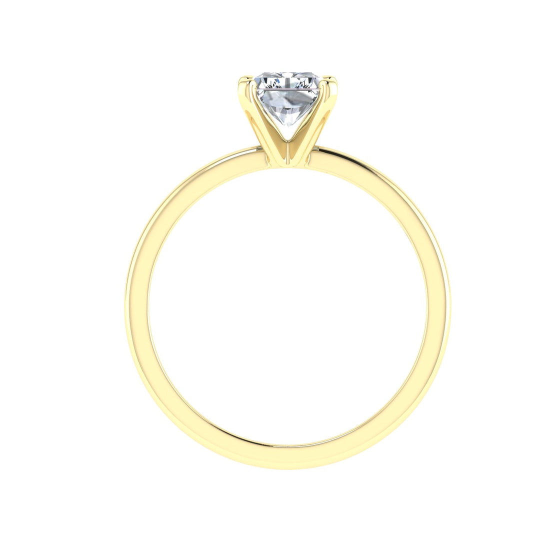 Mirage Radiant Solitaire Moissanite Engagement Ring Yellow Gold