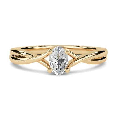 Modern Intertwined Oval Lab Grown Diamond Engagement Ring