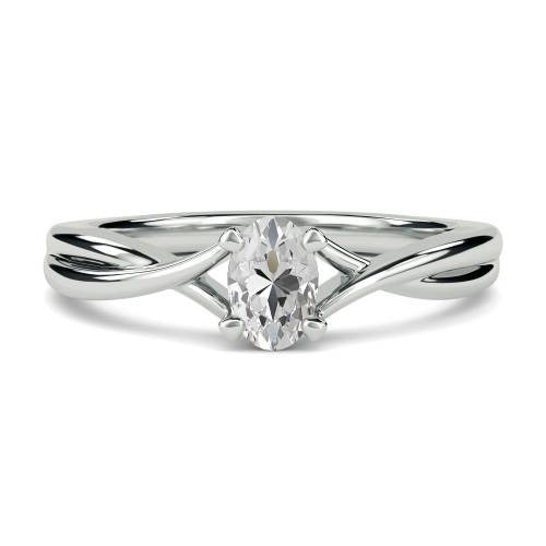 Modern Intertwined Oval Lab Grown Diamond Engagement Ring