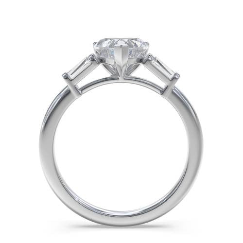 Modern Heart & Tapered Baguette Lab Grown Diamond Trilogy Ring