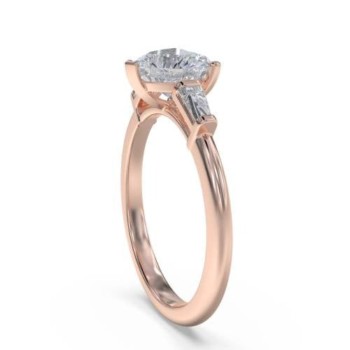 Modern Heart & Tapered Baguette Lab Grown Diamond Trilogy Ring