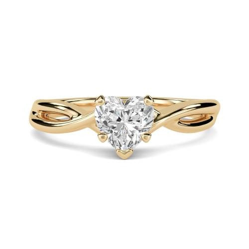 Modern Intertwined Heart Lab Grown Diamond Ring