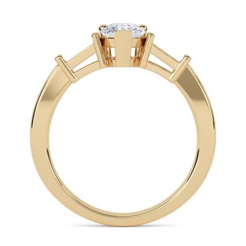 Modern Pear & Baguette Lab Grown Diamond Trilogy Ring