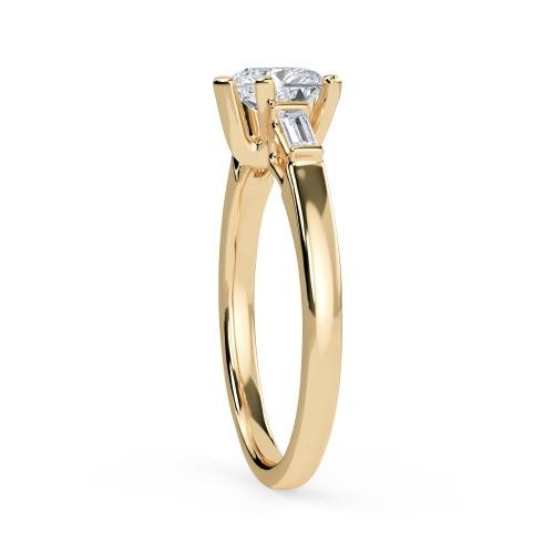 Modern Heart & Baguette Lab Grown Diamond Trilogy Ring 