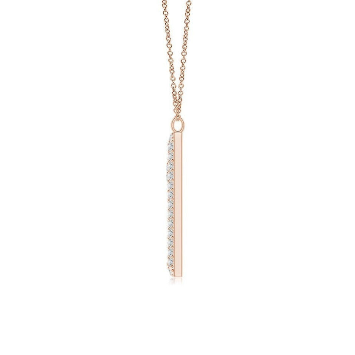 Double Row letter A lab grown diamond initial pendant in rose gold